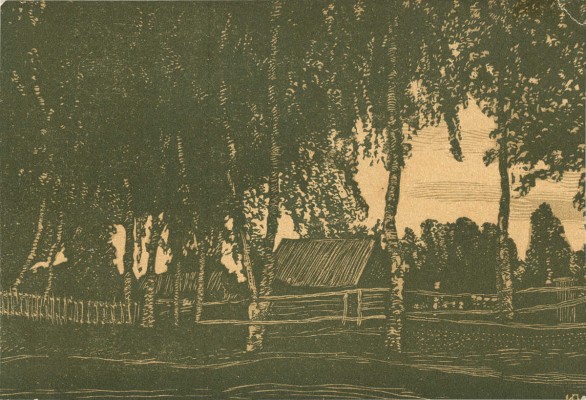 Павлов Иван Николаевич. Лот из 12 линогравюр 1919 г. и фотографии художника в папке: